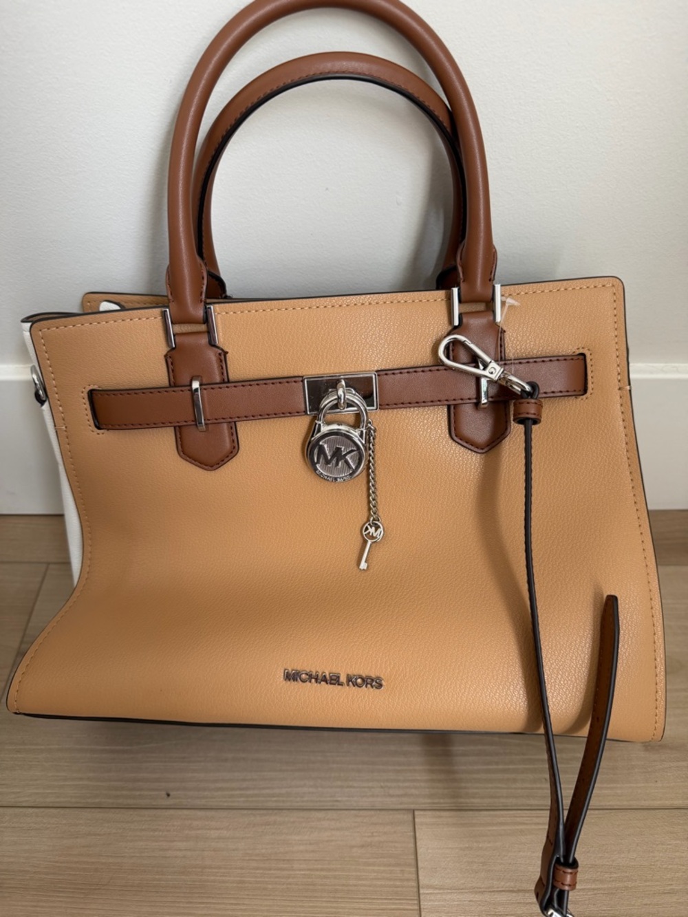 Michael Kors Two-Tone Tan & Brown Leather Satchel